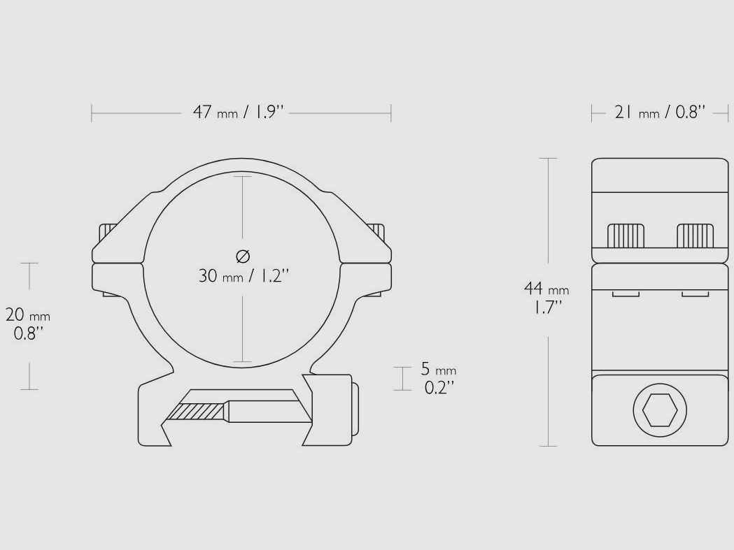 Hawke Match Festmontage aus Aluminium Weaver 30mm zweiteilig Low, Bild 2 von 2