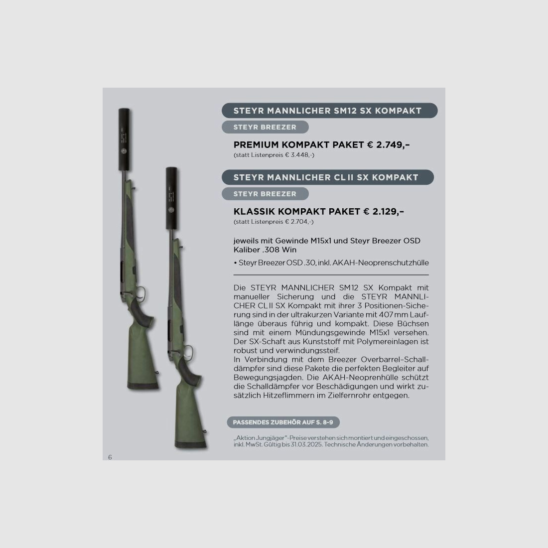 Komplettpaket Waffe + Schalldämpfer Steyr Jungjägerpaket STEYR MANNLICHER SM12 SX KOMPAKT