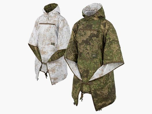 HELIKON-TEX REVERSIBLE SWAGMAN ROLL PONCHO CLIMASHIELD APEX  PENCOTT WILDWOOD/ SNOWDRIFT