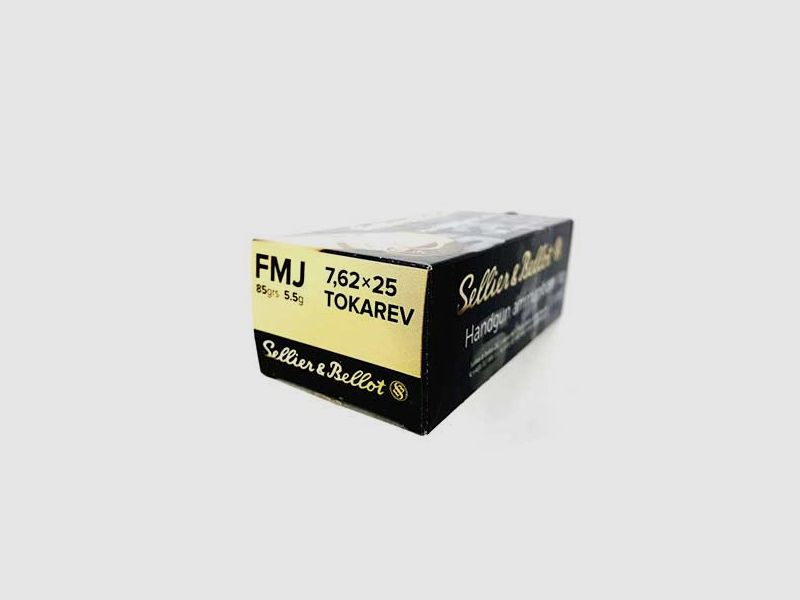 SELLIER&BELLOT 7,62X25 TOKAREV 85GRS/5.5G (paquete de 50 unidades)