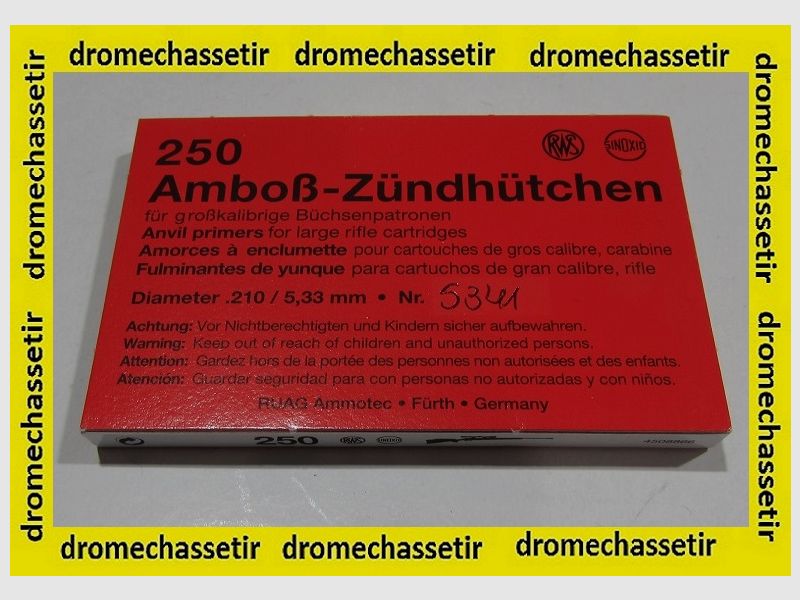 Box mit 100 Zündhütchen RWS Large Rifle Ref 5341, Bild 3 von 3