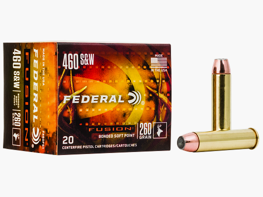 Federal Revolver Ammunition .460 S&W Mag. 16.8g Fusion Soft Point