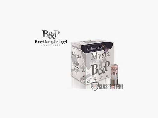 25 Cartucce B&P Mygra Colombaccio 36 Gr Cal 12/70