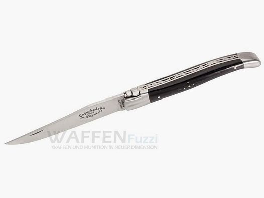 Cuchillo de bolsillo Capuchadou Laguiole acero sueco 12C27 mango de cuerno de búfalo