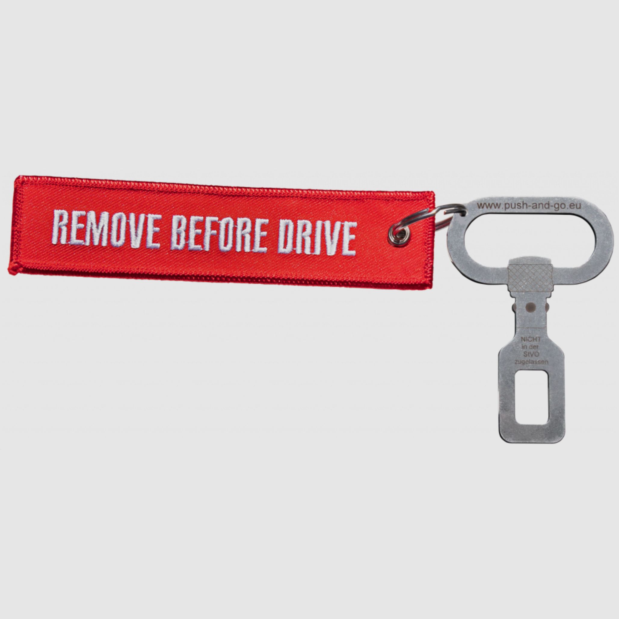 HALDER 22330.0981 Push & Go seat belt buckle adapter with warning flag