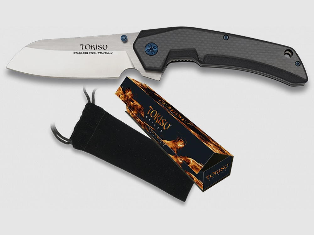 TOKISU Taschenmesser 10cm Beluga G10 7Cr17MoV in Geschenk-Box