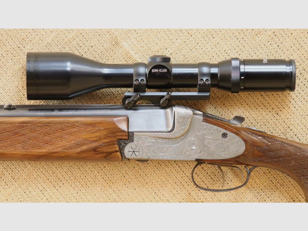 Escopeta de doble cañón ZBROJOVKA BRNO, Mod. 5725 7x65R;12/70 incluyendo cañón intercambiable para escopeta