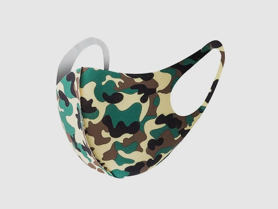 Mund-Nase-Abdeckung / Community Maske -Camouflage Grün- für Sie und Ihn