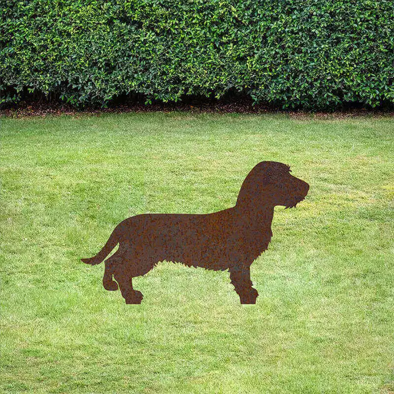 Piquet de jardin décoratif teckel à poil dur, image 1 sur 2