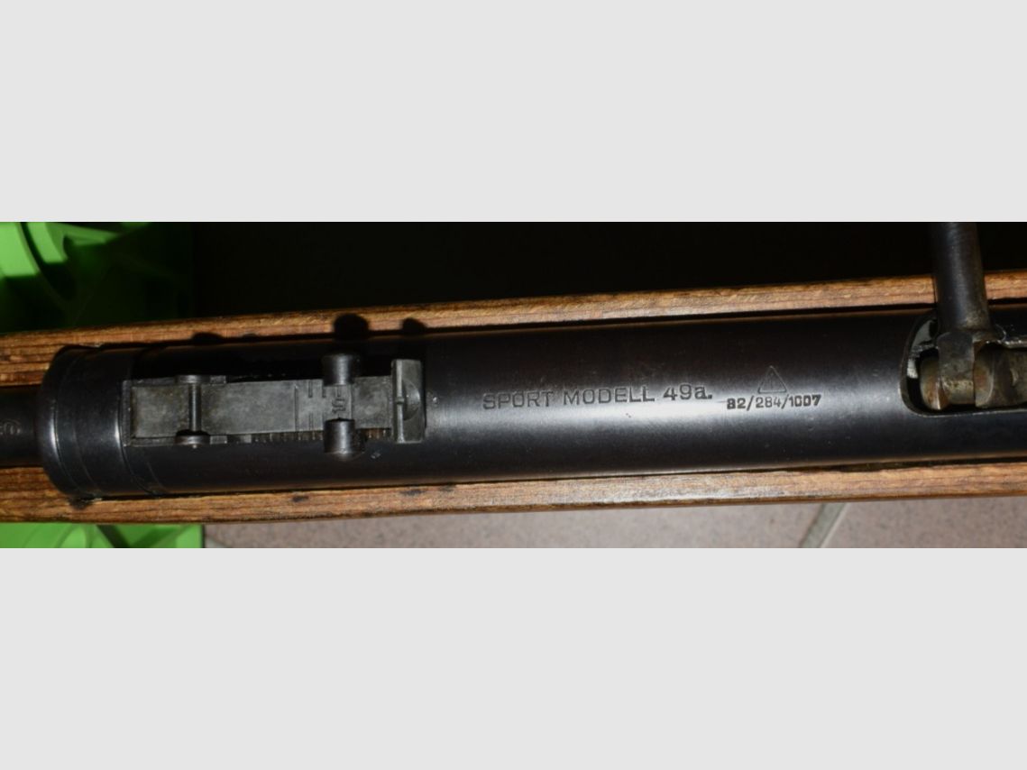 Luchtgeweer Haenel 49a, zeer vroeg GST Geweer, loop gestempeld, veer en afdichting nieuw