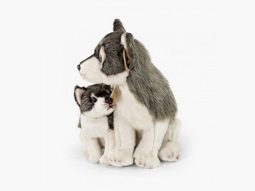 Rappa peluche de lobo con un lobito