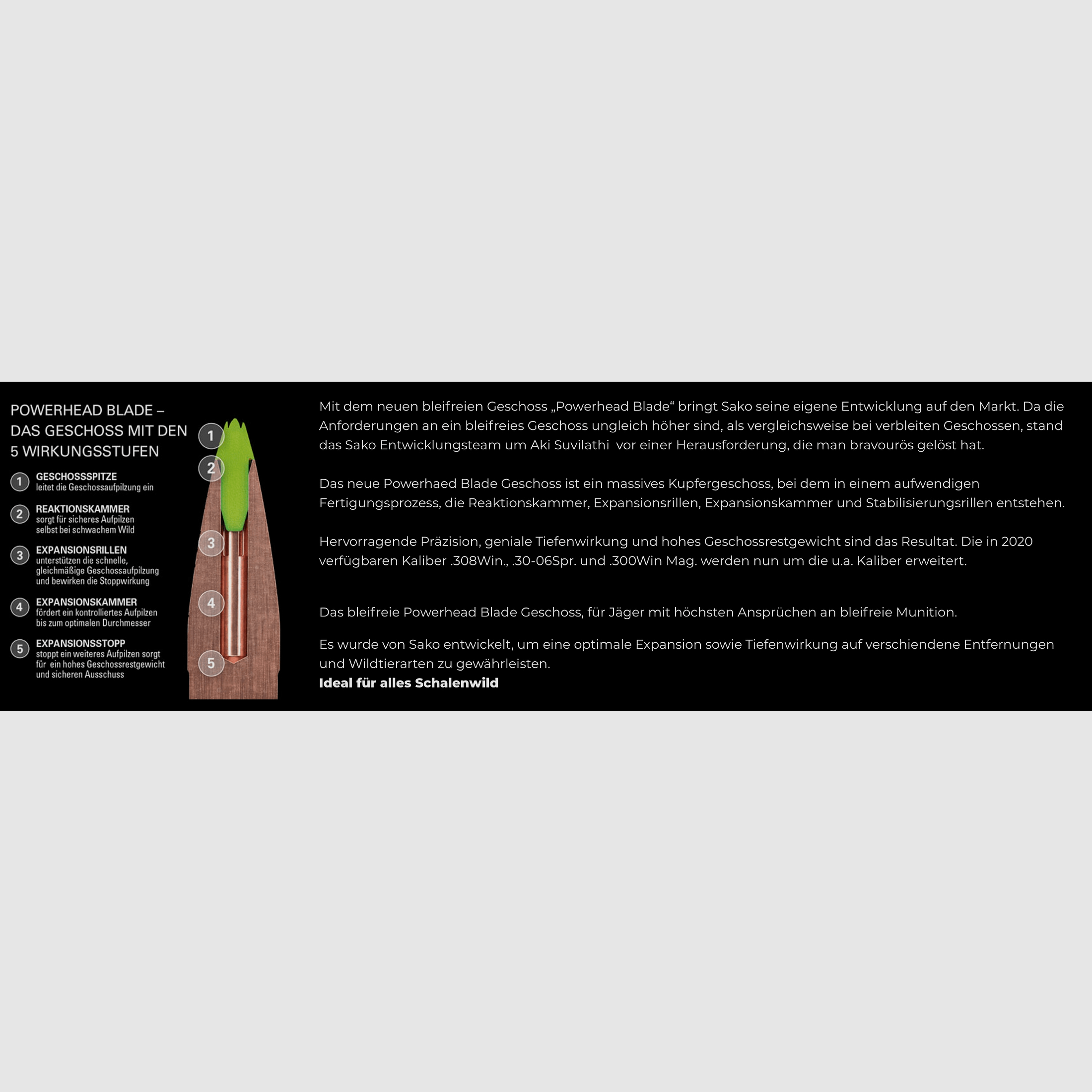 Sako 133000944 .308 Win. Powerhead Blade 10,5g 162grs. Bleifrei Büchsenmunition