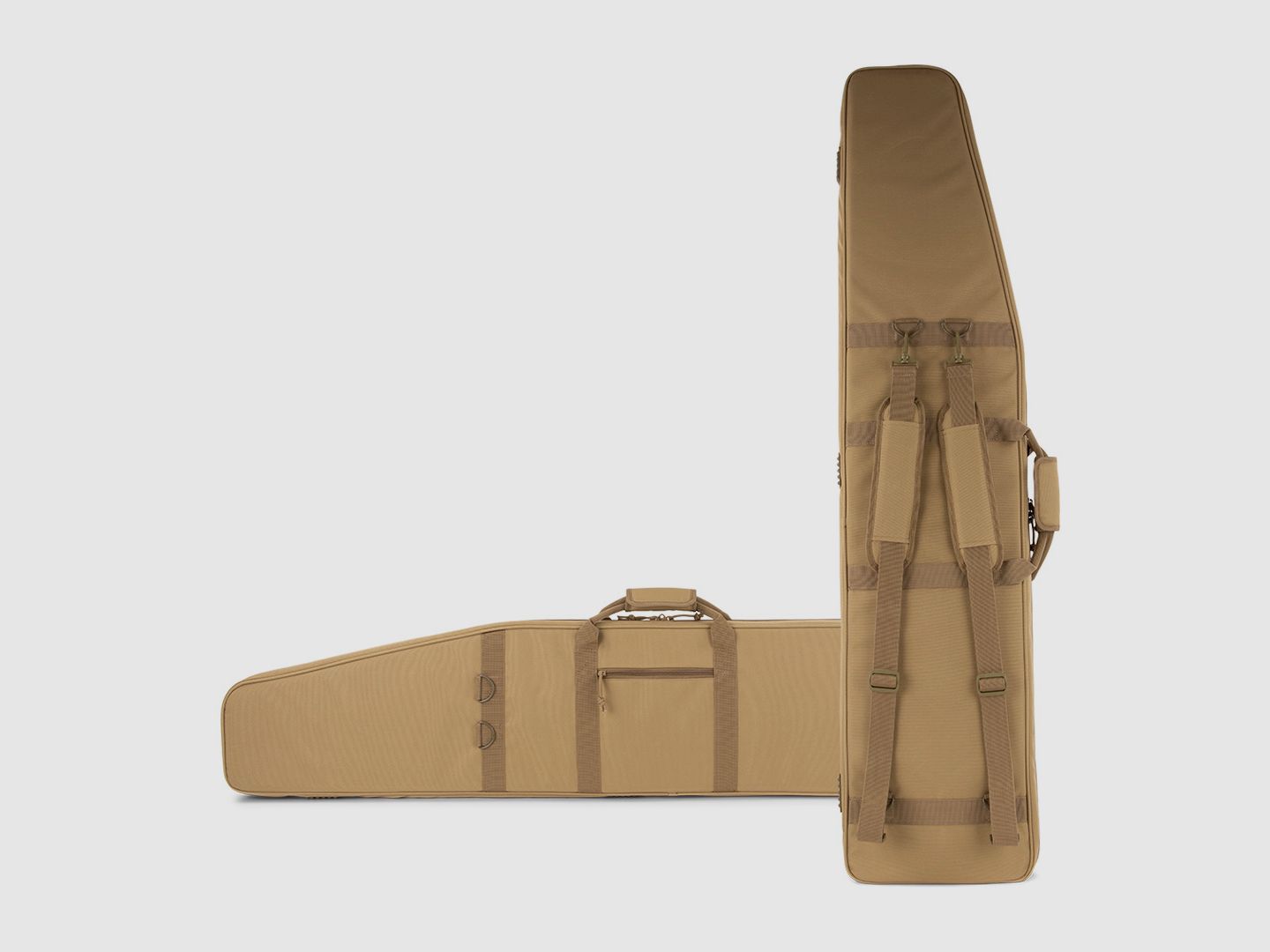 Winter Waffentasche 130 cm – 1000D (laut Grafik), abschließbar, Rucksackgurte (Dune) – JM-W5-RIFLE