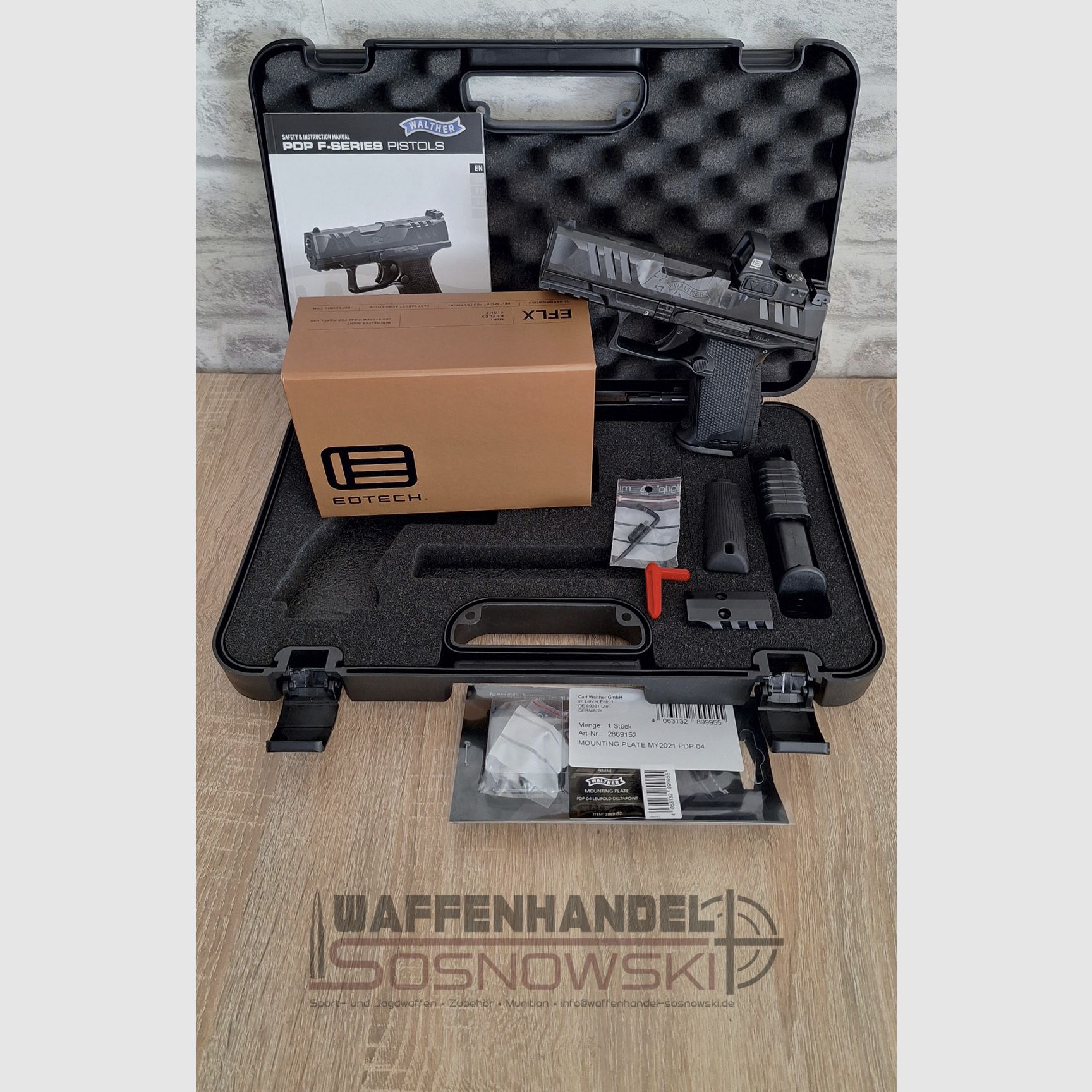 Pistole Walther PDP F-Serie OR 4" 9mm Luger & EOTech EFLX Mini Reflex Sight