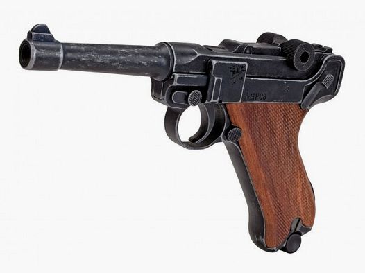 ME Mod. P 08 Deko, aspecto antiguo, mango de madera