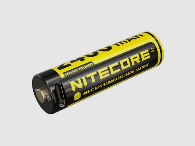 Nitecore NH2400 Oplaadbare AA Li-Ion batterij 2400mAh met USB-C Poort, 4 stuks