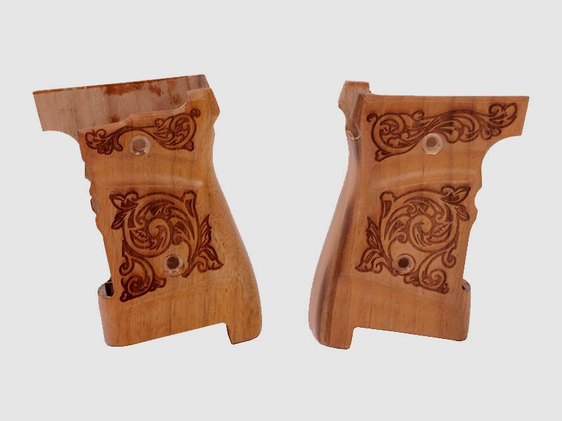 Holzgriffschale fĂĽr Schreckschuss-, Gas-, Signalpistole Zoraki 914 Gravur
