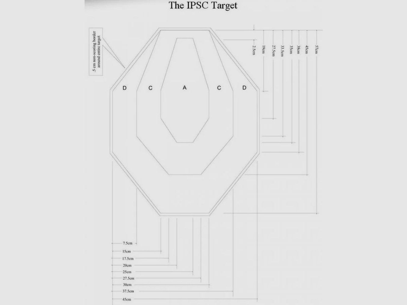 IPSC Cardboard Targets White Back - 20 Pack