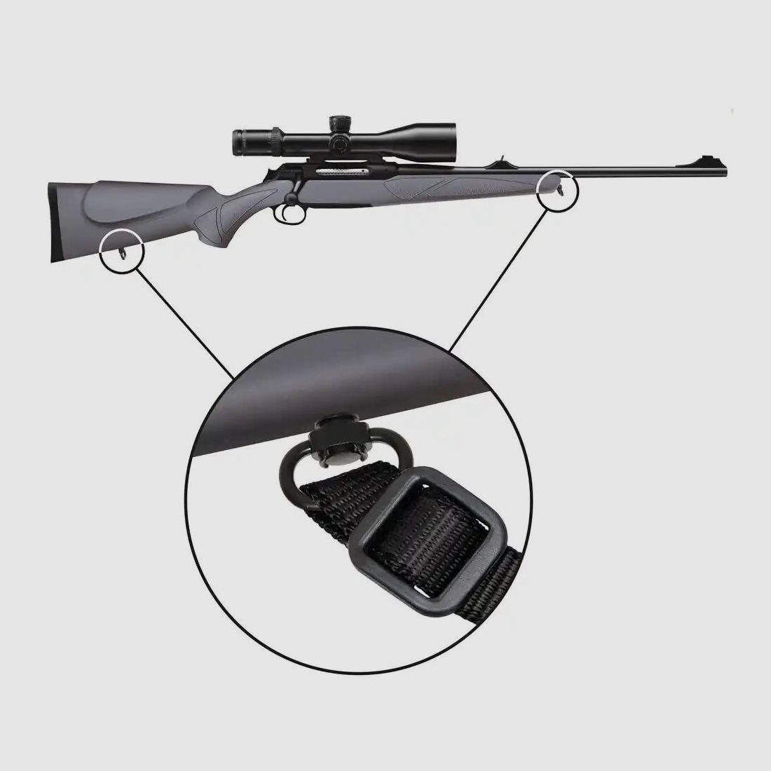 Halder étriers et douilles Slim "Push & Go" pour manches en plastique