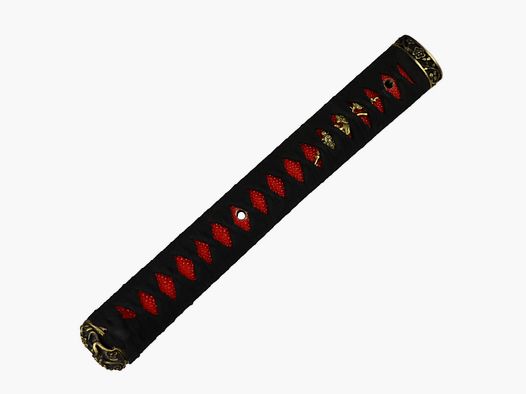 Tsuka Schwertgriff fr Katana mit Same rot Ito schwarz