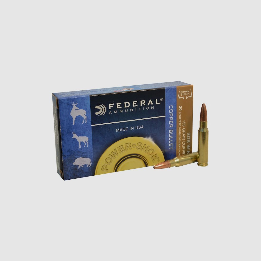 Federal Power-Shok .308 Win. 150GR Copper HP 20 Patronen