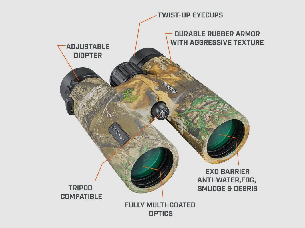 Bushnell Fernglas Engage 'X' 10x42mm, Real Tree, EDX, FMC, bleifrei