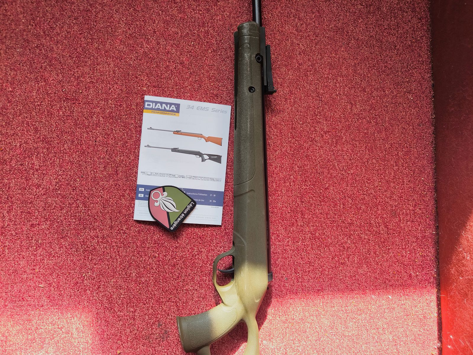 Diana 34 EMS Legion ètranger Sonderauflage 514 van 999 Kleur OD GREEN, Kaliber 4,5mm Diabolo's, weinig geschoten - Zonder gebreken - zeer goede schotprestatie, Topstaat & kwaliteit, als nieuw!!