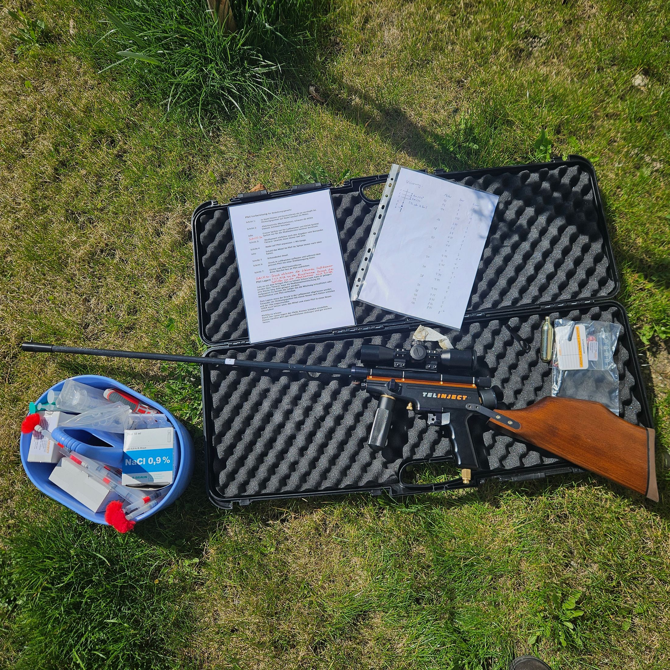 Bijna nieuw narcosegeweer TELINJECT Vario 5V.