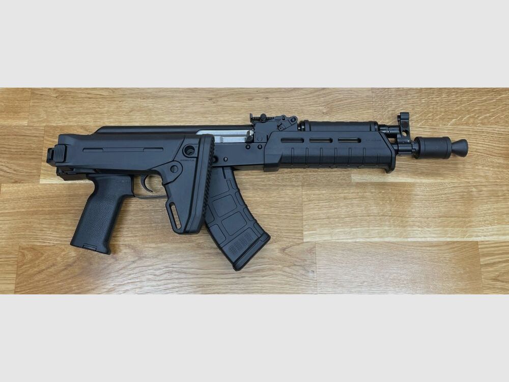 mit Magpul Klappschaft WBP Mini Jack - halbautom. Pistole 7,62x39 mit Magpul Zhukov-S Klappschaft - MOE Handschutz - Magpul Pistolengriff - Made in Poland - System AKM AK47 AK74