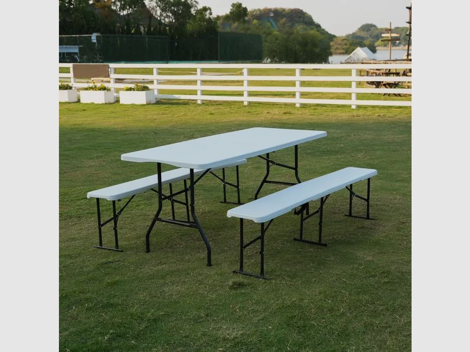 NC3404 Klappbare Gartenbank 183cm in Weiss