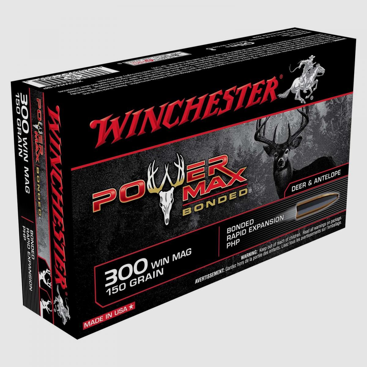 Winchester Power Max Bonded .300 Win. Mag. 150GR Bonded Rapid Expansion PHP 20 cartuchos