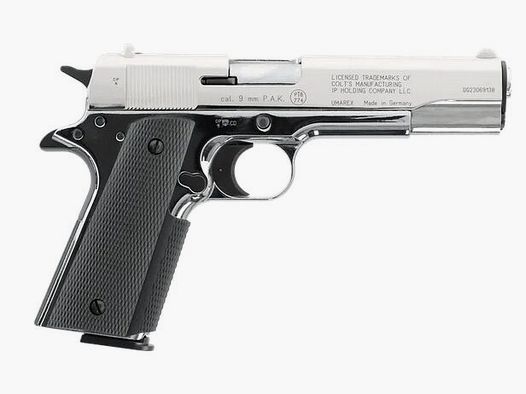 Schreckschusspistole , Colt Government 1911 A1, 9mm P.A.K., chrom