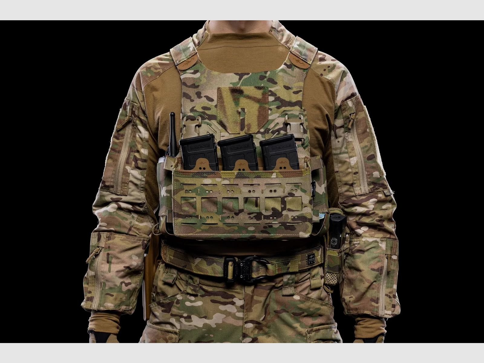 5.56-magazijn-klittenbandinzet, drievoudig (Ranger Green) Frog Pro, afbeelding 4 van 5