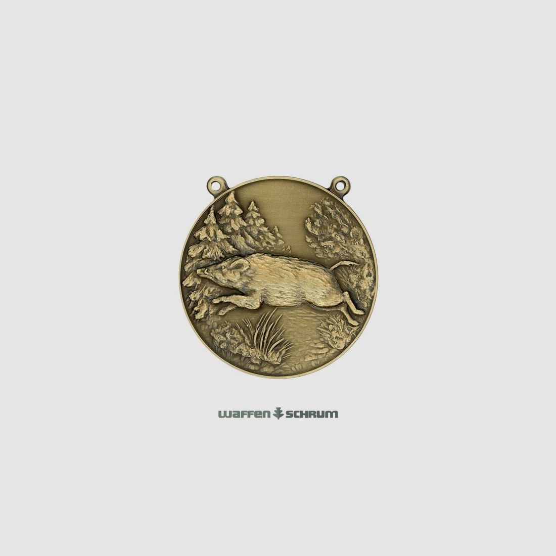 Steinhauer&Lück Medaille Wildschwein m. Kette Bronzefarbig
