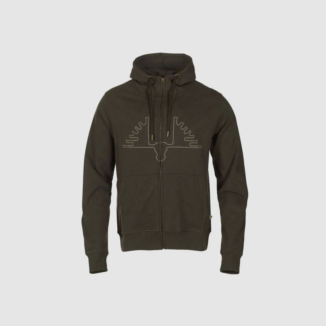 Kapuzensweatshirt Ultra mit vollem Reißverschluss aus Baumwolle, bedruckt, olivgrün, Größe S bis 2XL, Bild 2 von 15