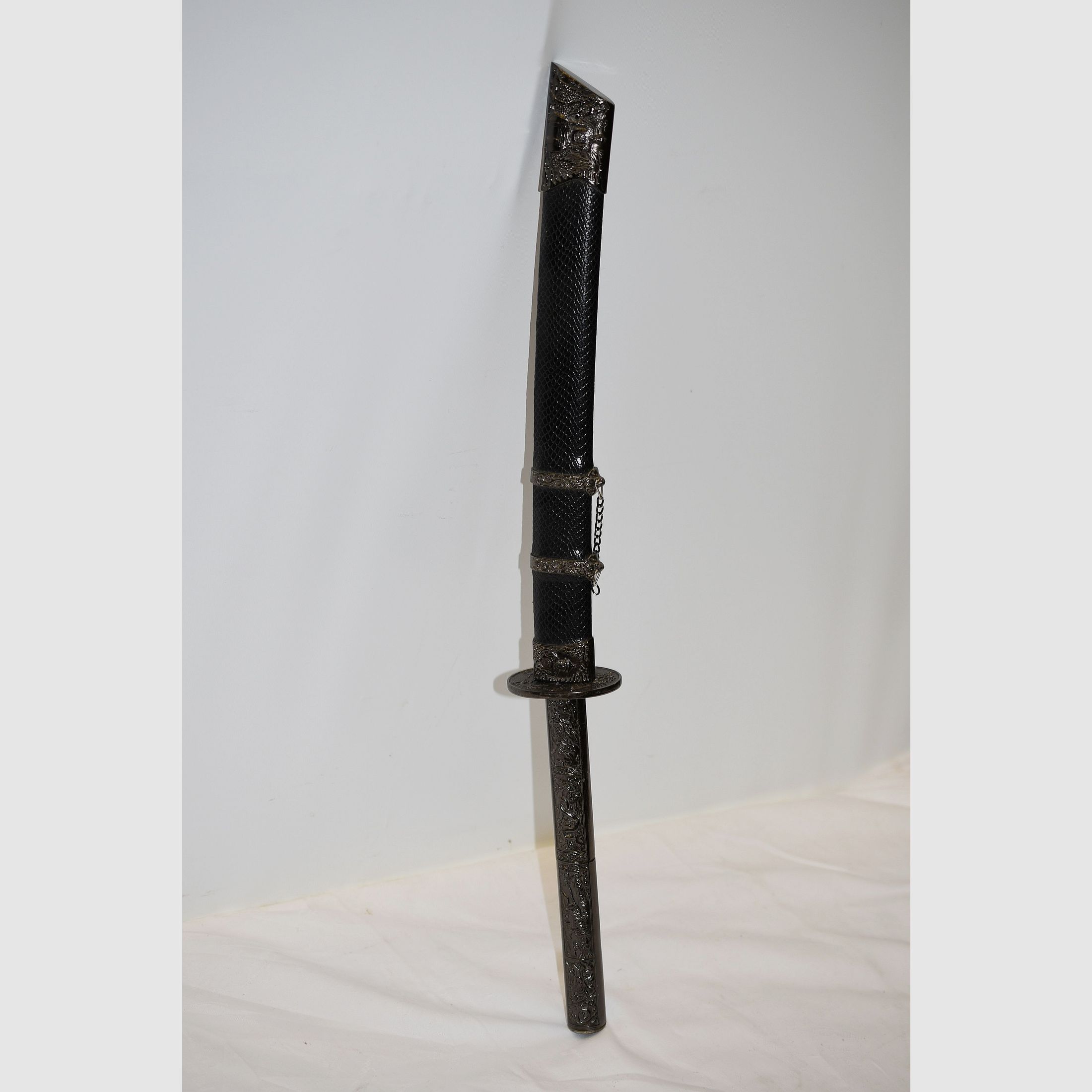 Katana, coltello Tanto in fodero, lunghezza totale 63 cm