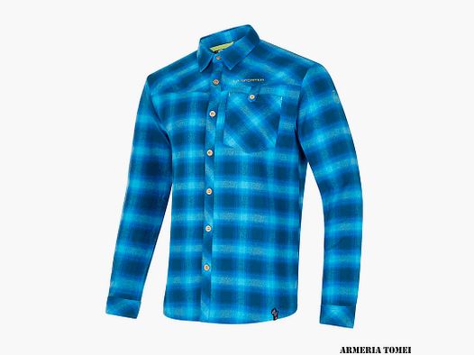 SHIRT – LA SPORTIVA – RAMBLER FLANNEL SHIRT M Storm Blue/Lime Punch