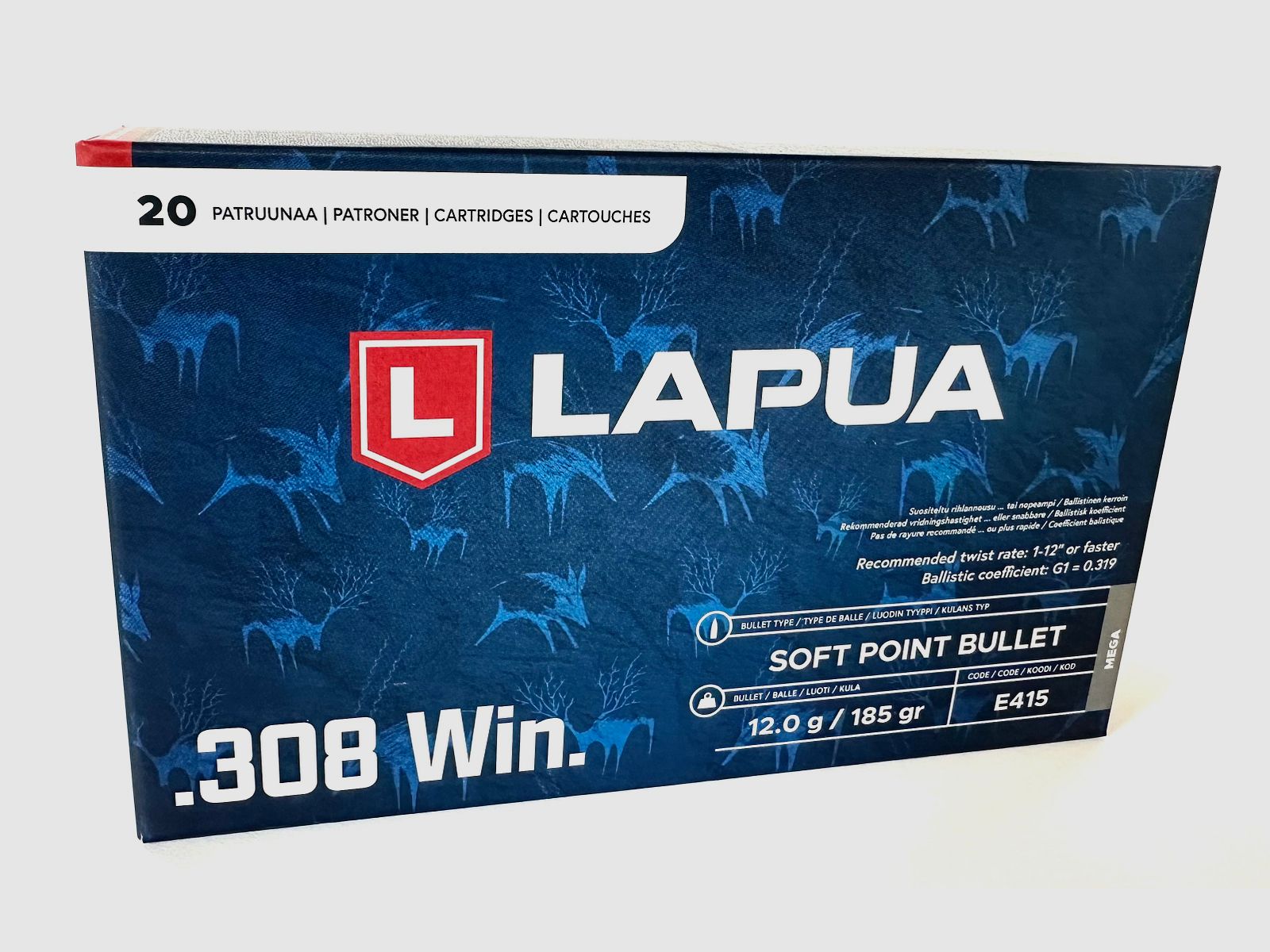 Lapua .308 Win. Mega 12,0g 7 185 gr. Langwaffenmunition 4317189