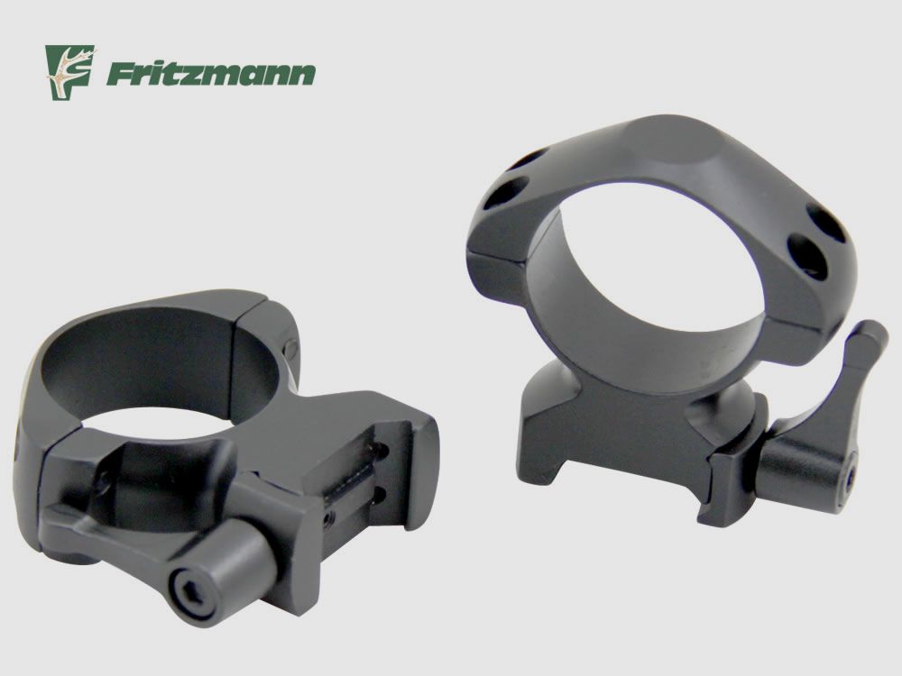 FRITZMANN Schnellspann-Stahlmontage, zweiteilig, 30 mm Ringe, Weaver, 12,5 mm hoch