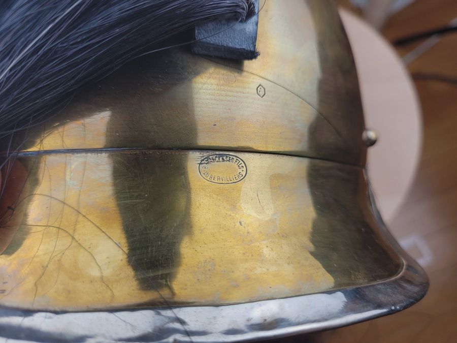 Sehr schöner Helm der Gendarmerietruppen zu Pferd – Mod 1912 – Bombe in perfektem Zustand – Mähne vorhanden – „Franck et fils“ – TBE++, Bild 17 von 21