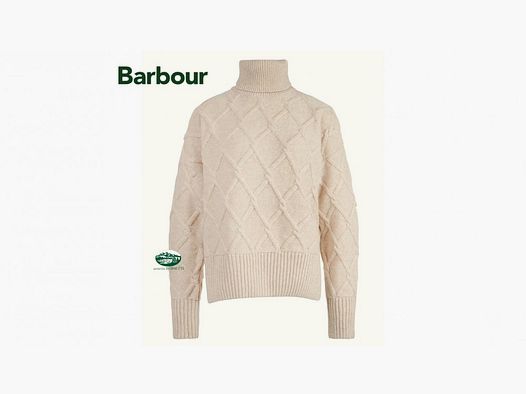BARBOUR maglia LAVERNE dolcevita a trecce beige donna