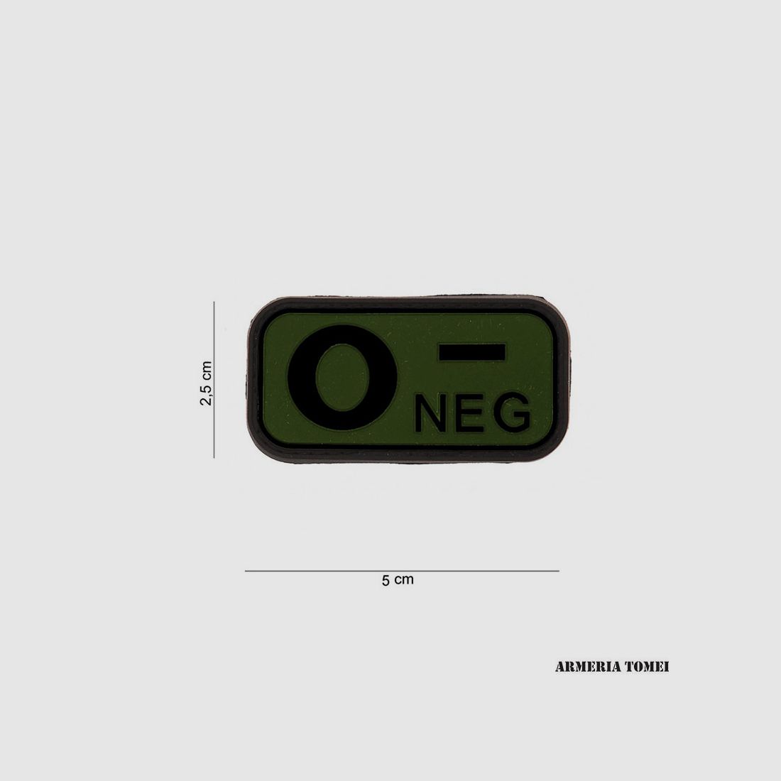 PATCH – 3D PVC 4 BLOOD GROUP 0- NEGATIVE GREEN #13030