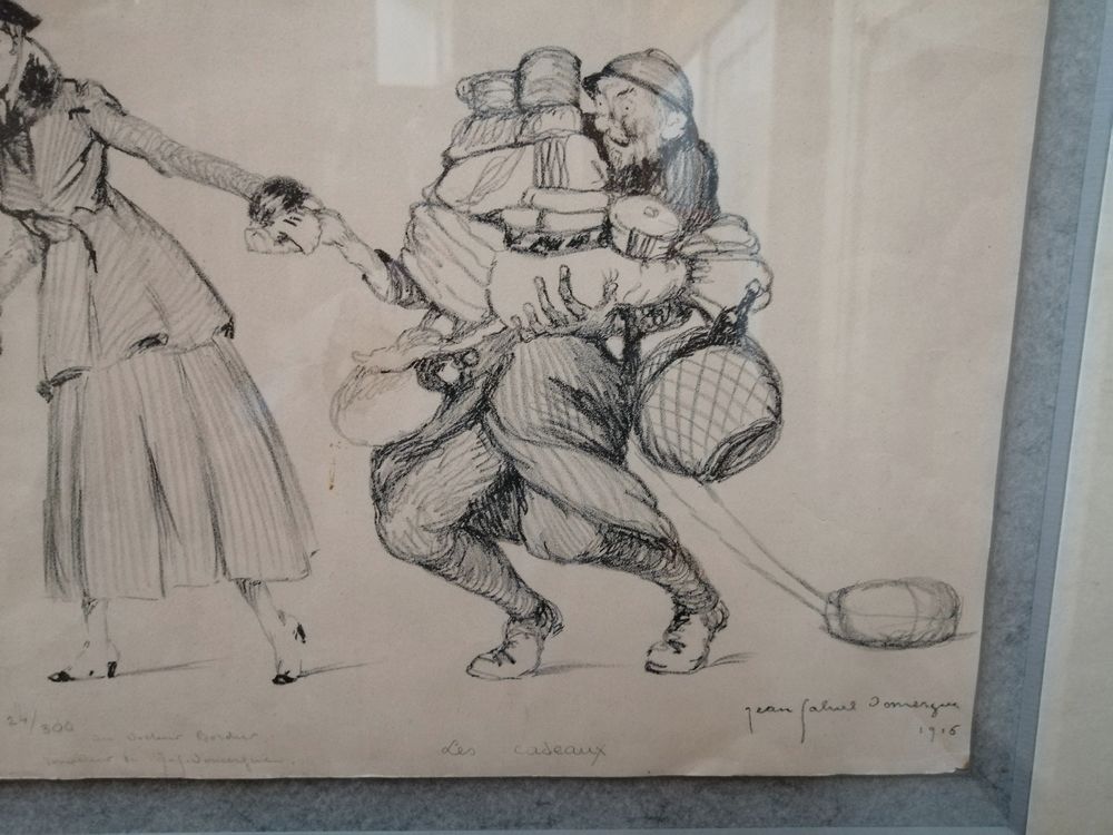 Rzadka grafika wojenna Jean Gabriel Domergue – malarz paryskich pin-upów – podpisana – datowana – Około 1916, zdjęcie 2 z 6