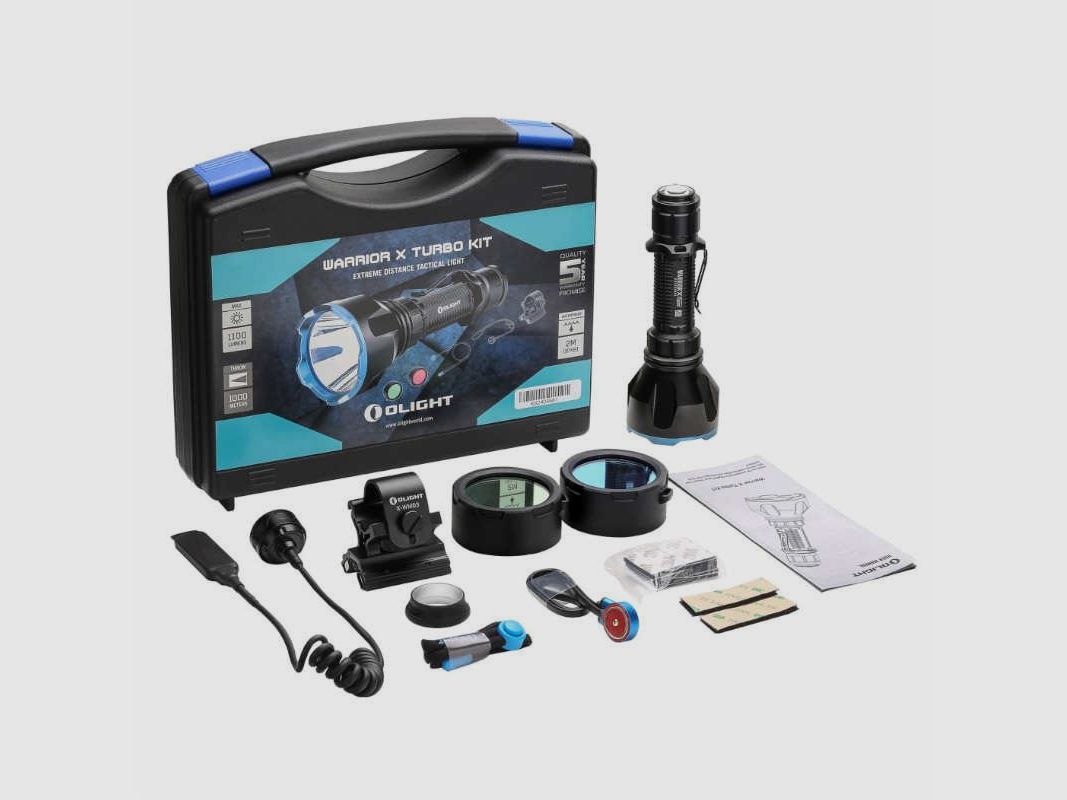 Kit de caza Olight linterna LED recargable Warrior X Turbo 1.100 lum., imagen 2 de 4