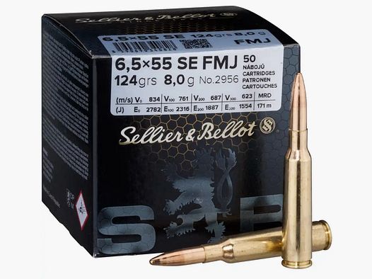Sellier & Bellot 171317 6,5x55 FMJ 8,0g 124grs. 50St.