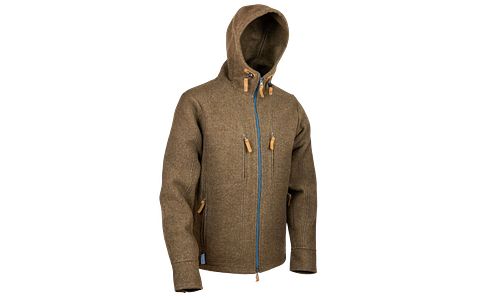 Waldkauz Lodenfleece-Hoodie "Kapuzenhuber", Cappuccino
