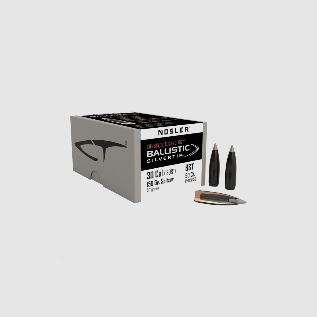 NOSLER 30 KALIBER (0,308″) 150GR SPITZER 50/BOX, zdjęcie 2 z 2