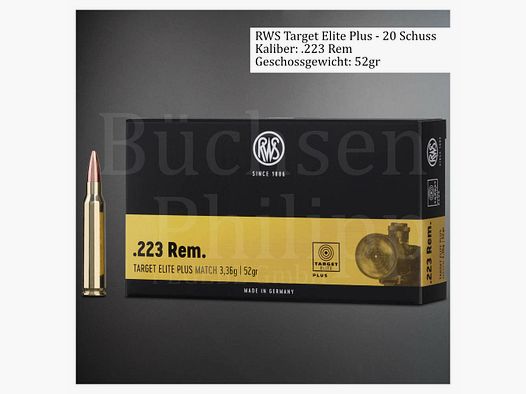 RWS .223 Rem. Target Elite+ 52gr