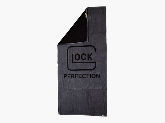 GLOCK Perfection Badetuch 70×140 cm – Grau/Schwarz – 100% Baumwolle