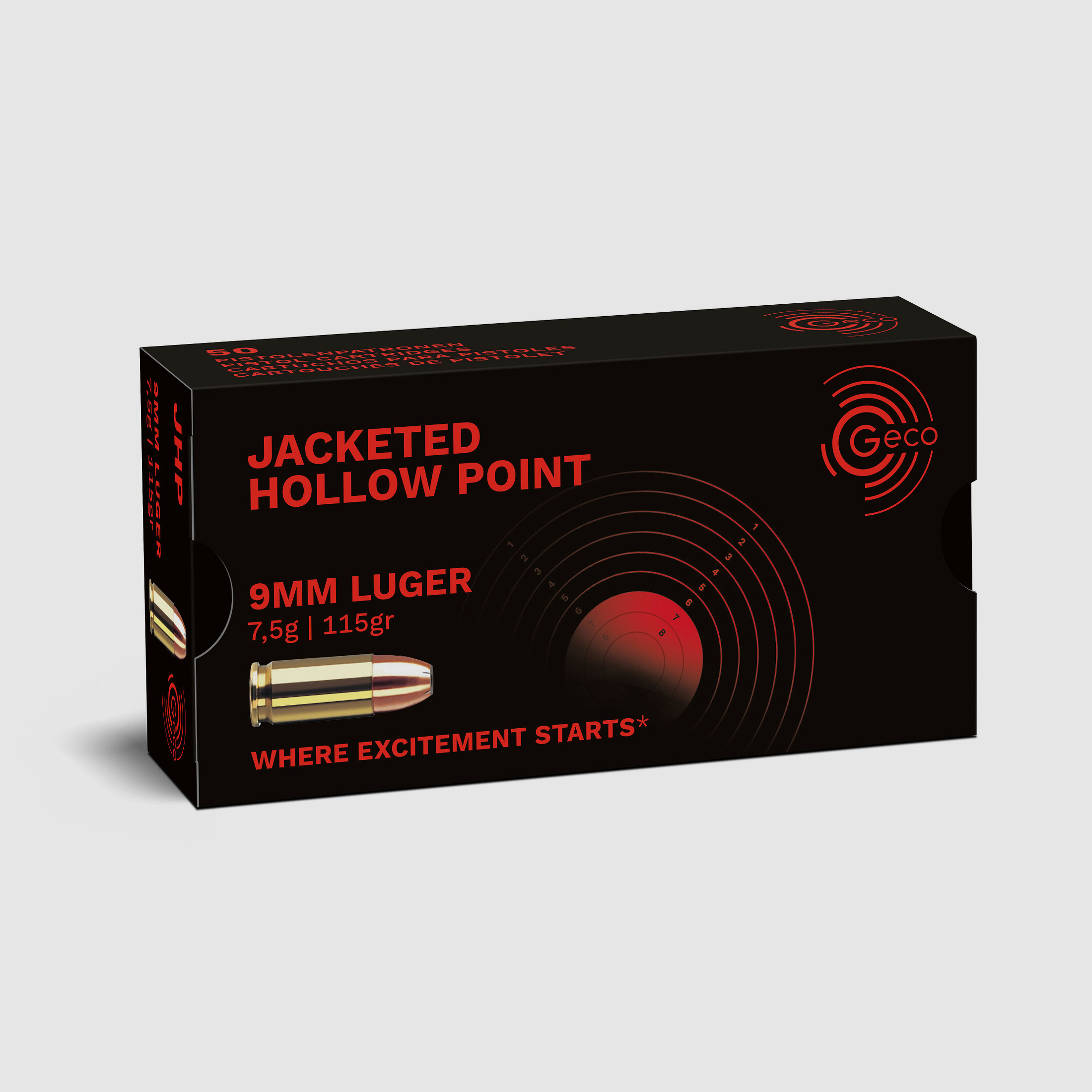 GECO 9mm Para Hohlspitz 7,5g.